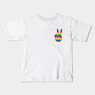 Rainbow Peace Sign - LGBTQ+ Kids T-Shirt